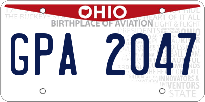 OH license plate GPA2047