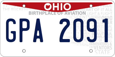OH license plate GPA2091