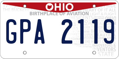 OH license plate GPA2119