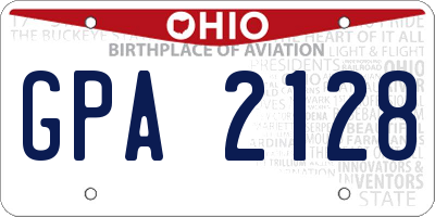OH license plate GPA2128