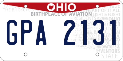 OH license plate GPA2131
