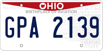 OH license plate GPA2139
