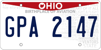 OH license plate GPA2147