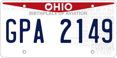 OH license plate GPA2149