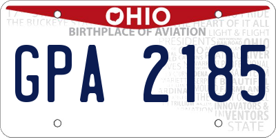 OH license plate GPA2185