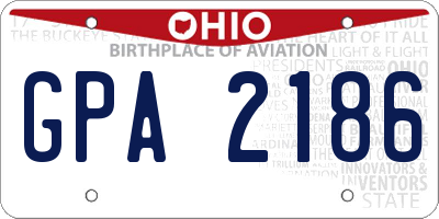 OH license plate GPA2186