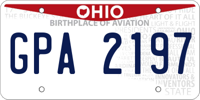 OH license plate GPA2197