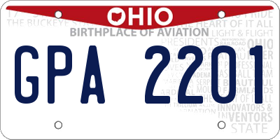 OH license plate GPA2201