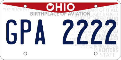 OH license plate GPA2222