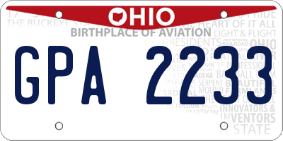 OH license plate GPA2233