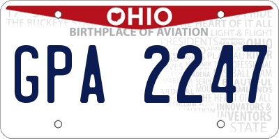 OH license plate GPA2247
