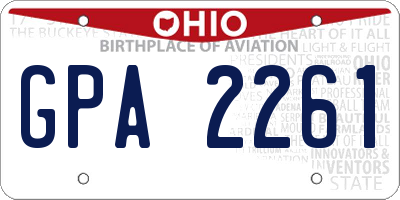 OH license plate GPA2261