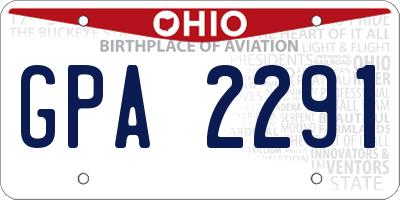 OH license plate GPA2291
