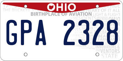 OH license plate GPA2328