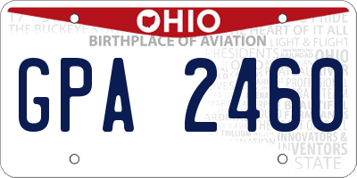 OH license plate GPA2460