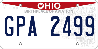 OH license plate GPA2499