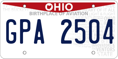 OH license plate GPA2504
