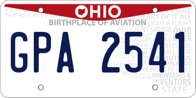 OH license plate GPA2541