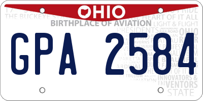 OH license plate GPA2584