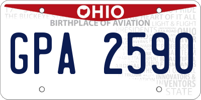 OH license plate GPA2590