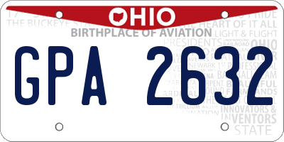 OH license plate GPA2632