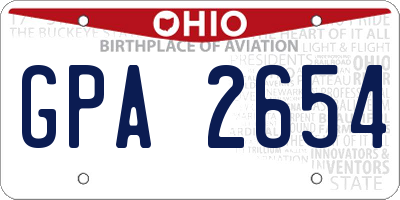 OH license plate GPA2654