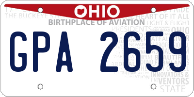 OH license plate GPA2659
