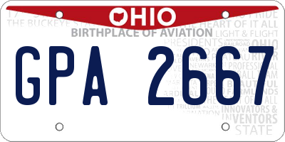OH license plate GPA2667