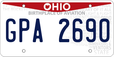 OH license plate GPA2690