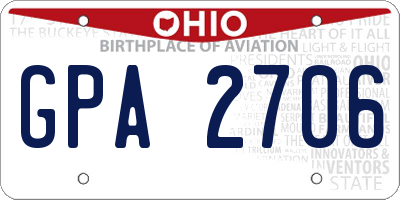 OH license plate GPA2706