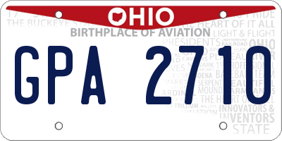 OH license plate GPA2710