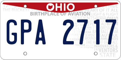 OH license plate GPA2717