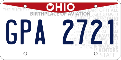 OH license plate GPA2721
