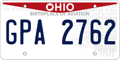 OH license plate GPA2762