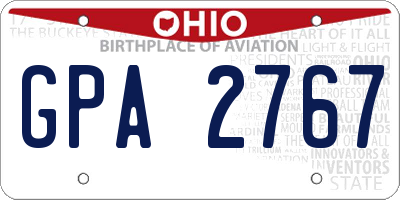 OH license plate GPA2767