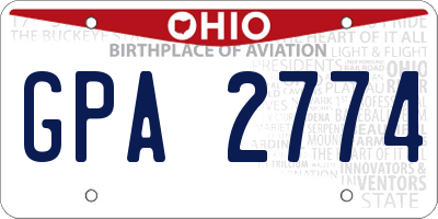 OH license plate GPA2774
