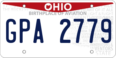 OH license plate GPA2779