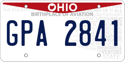 OH license plate GPA2841