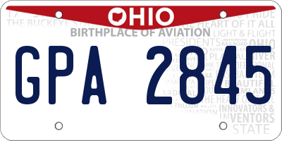 OH license plate GPA2845