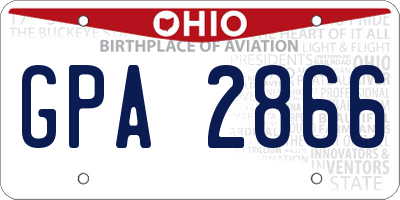 OH license plate GPA2866