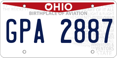 OH license plate GPA2887