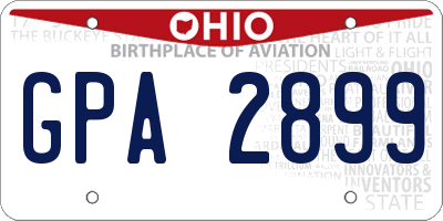 OH license plate GPA2899