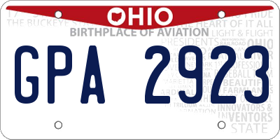 OH license plate GPA2923