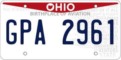 OH license plate GPA2961