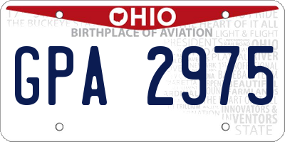 OH license plate GPA2975