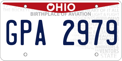 OH license plate GPA2979