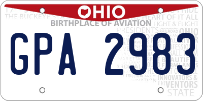 OH license plate GPA2983