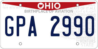 OH license plate GPA2990