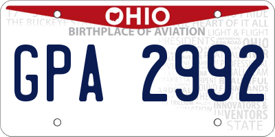 OH license plate GPA2992