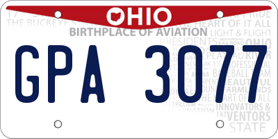 OH license plate GPA3077